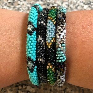 Beaded bracelets set of 4
